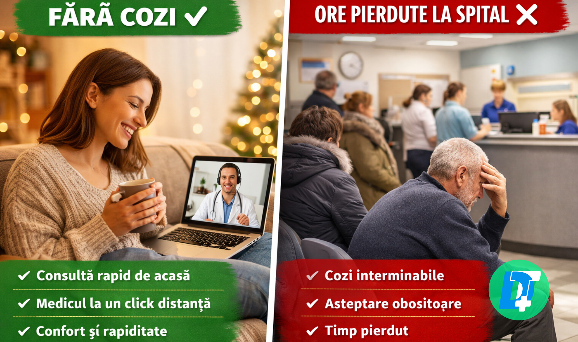 Consultație medicală online cu eTELEDOC vs vizită la spital: economisește timp și stres