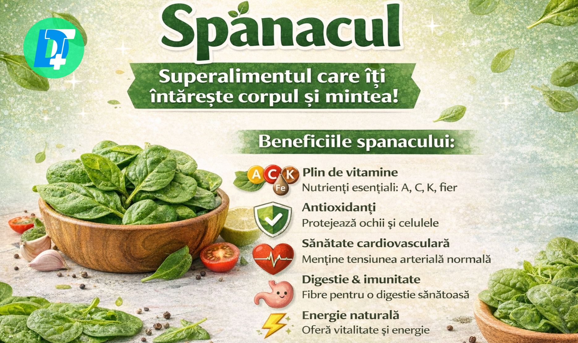 Spanacul – superalimentul care îți întărește corpul și mintea