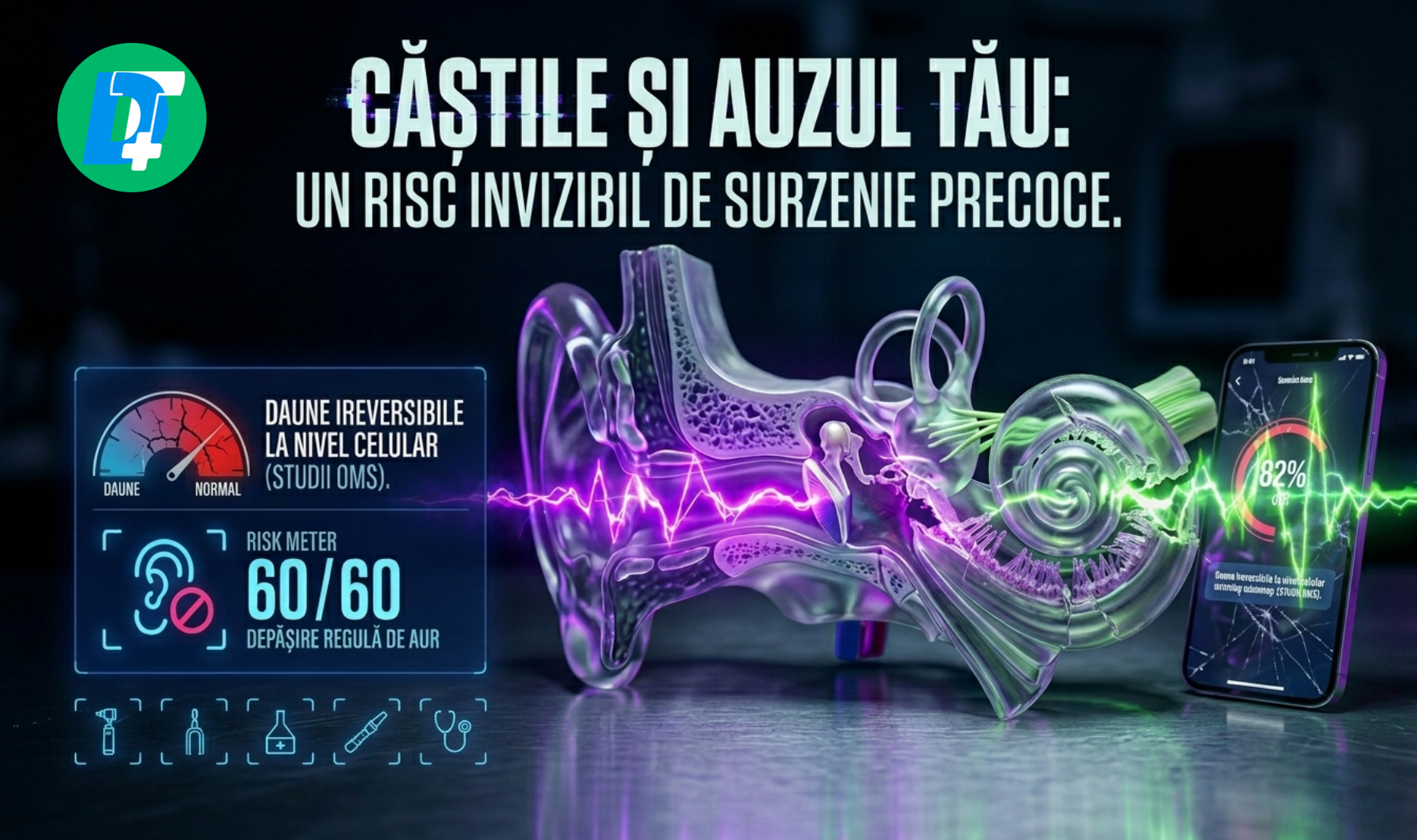 Țiuit în urechi sau auz înfundat după căști? Află cum îți afectează volumul mare auzul și când este cazul să ceri sfatul unui medic.